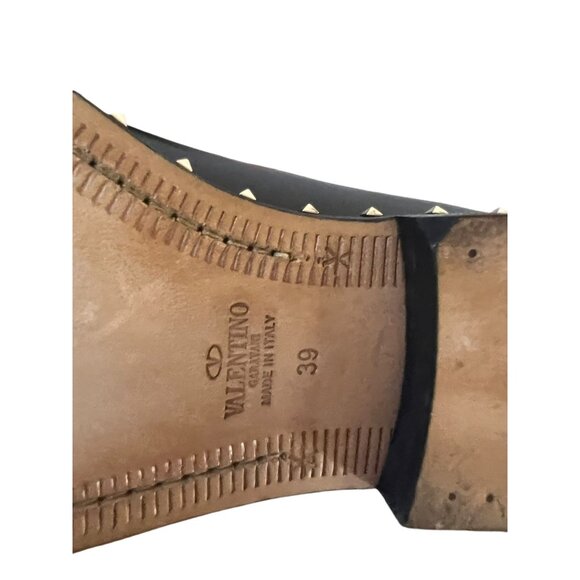 Valentino Garavani Rockstud Derby Loafers Matte Calfskin Black Size 39 NEW Flats - Picture 8 of 10